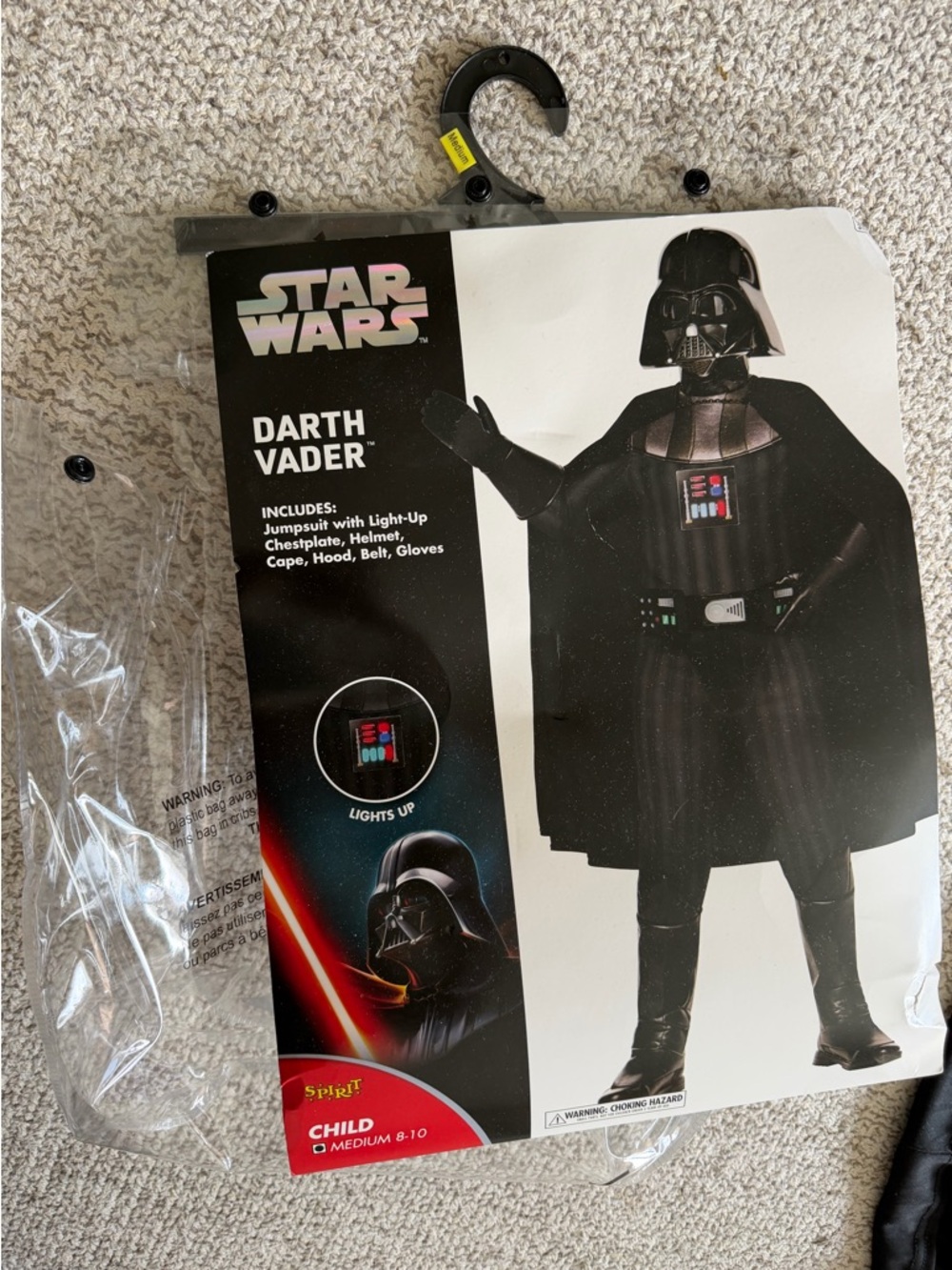 Spirit Star Wars Darth Vader Costume - child size medium 8-10, like new!